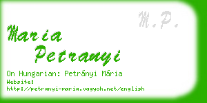 maria petranyi business card