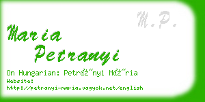 maria petranyi business card